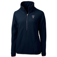 Texas Rangers Cutter & Buck Women's Americana Logo Cascade Eco Sherpa Fleece Half-Zip Pullover Jacket - Navy Jackets