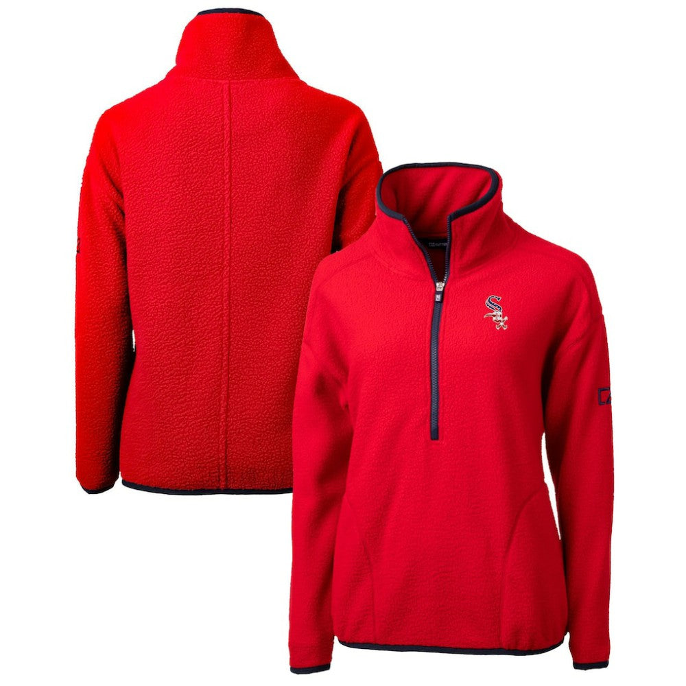 Chicago White Sox Cutter & Buck Women's Americana Logo Cascade Eco Sherpa Fleece Half-Zip Pullover Jacket - Red Jackets