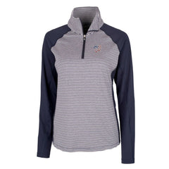 Washington Nationals Cutter & Buck Women's Americana Logo Forge Tonal Stripe Stretch Half-Zip Pullover Top - Navy Pullover