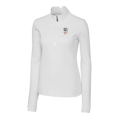 San Francisco Giants Cutter & Buck Women's Americana Logo DryTec Traverse Stretch Quarter-Zip Pullover Top - White Pullover