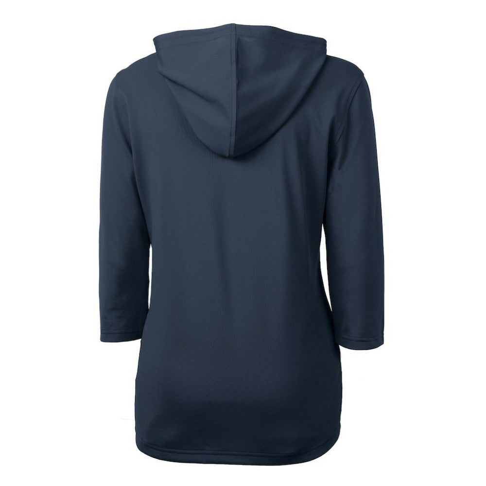 Philadelphia Phillies Cutter & Buck Women's Americana Logo DryTec Virtue Eco Pique Recycled Half-Zip Pullover Hoodie - Navy Hoodies