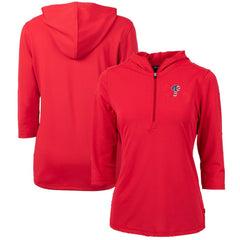 Philadelphia Phillies Cutter & Buck Women's Americana Logo DryTec Virtue Eco Pique Recycled Half-Zip Pullover Hoodie - Red Hoodies