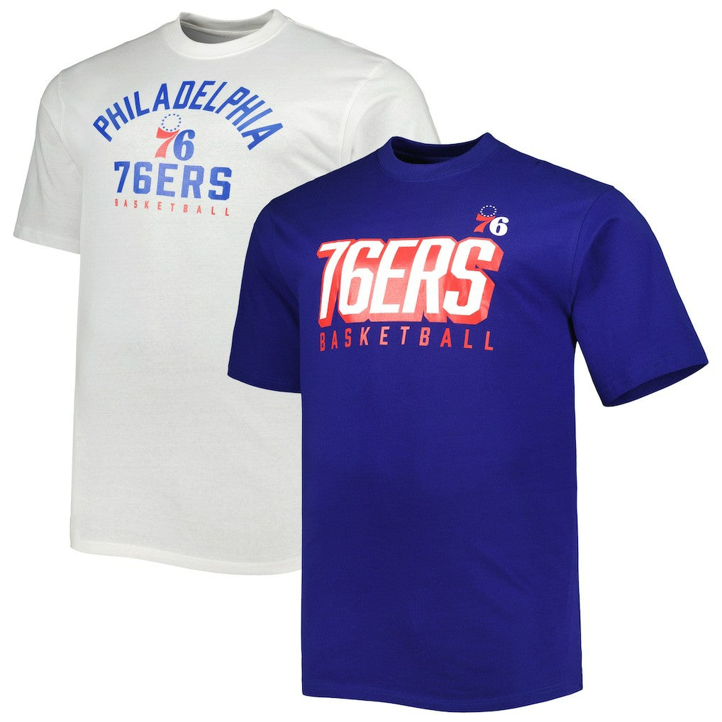 Philadelphia 76ers Big & Tall Two-Pack T-Shirt Set Royal/White