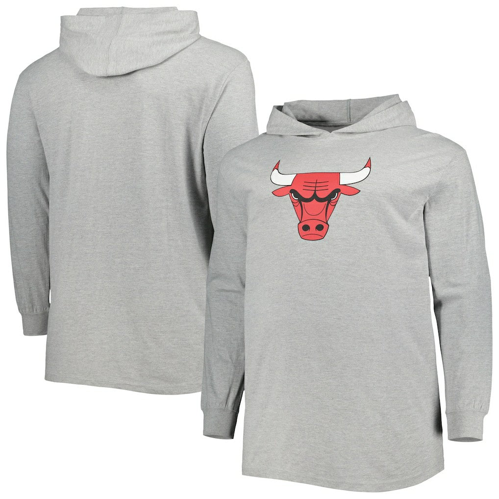 Chicago Bulls Big & Tall Pullover Hoodie Heather Gray
