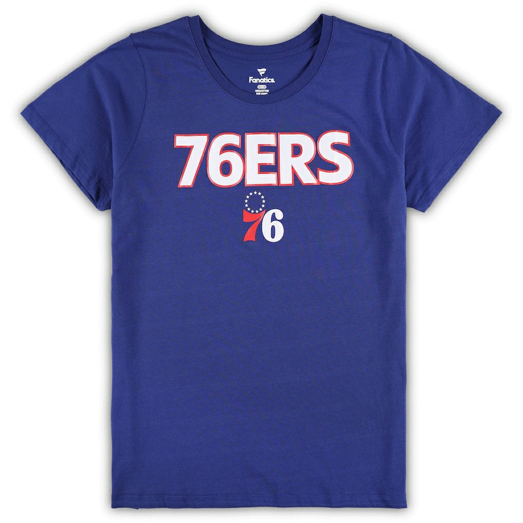 Philadelphia 76ers Women's Plus Size T-Shirt & Shorts Combo Set Royal/Heather Gray