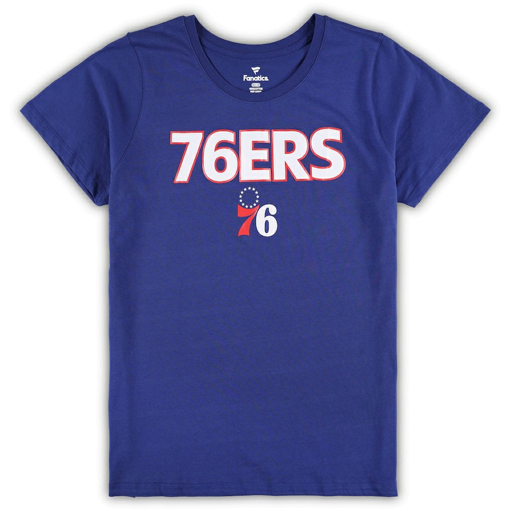 Philadelphia 76ers Women's Plus Size T-Shirt & Shorts Combo Set Royal/Heather Gray