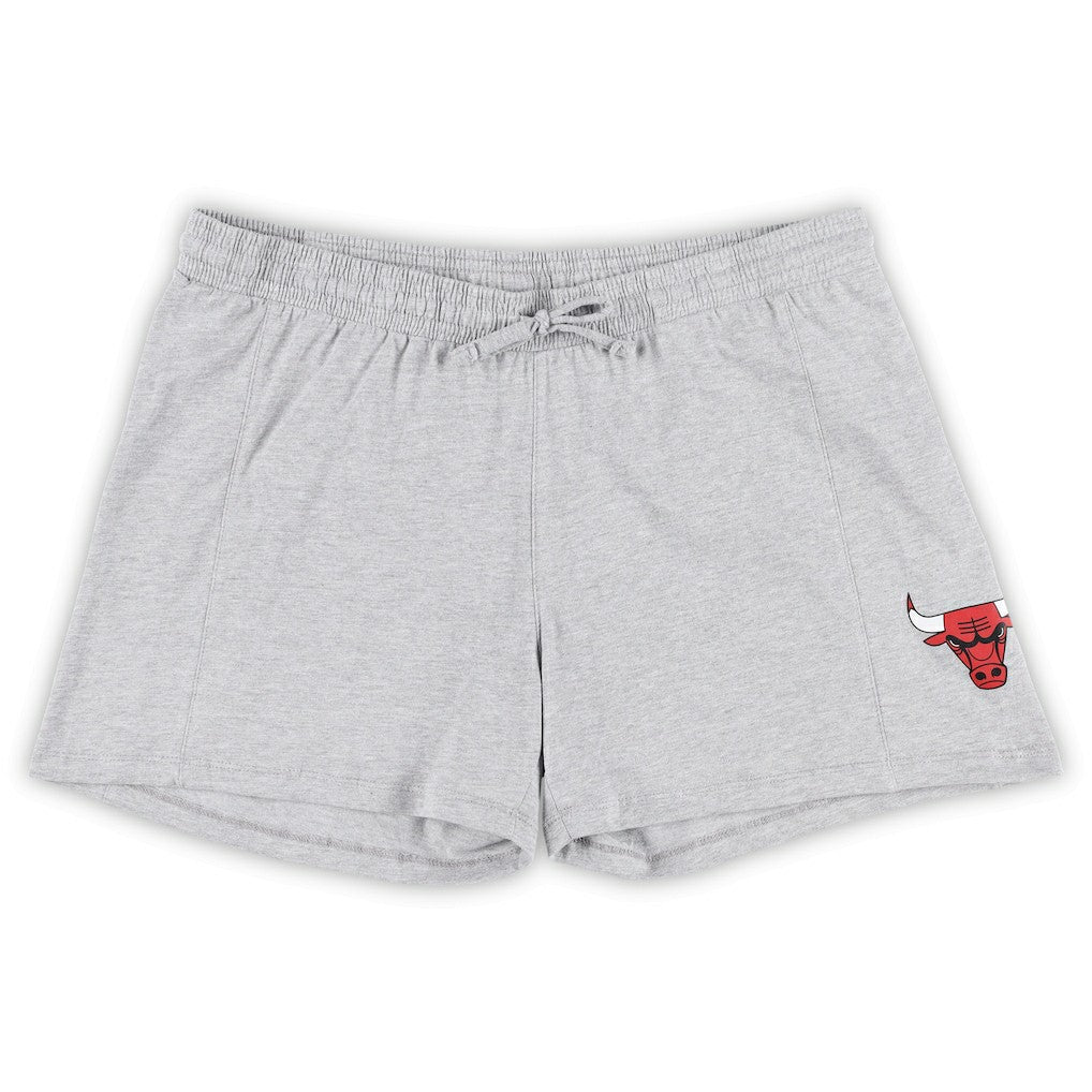 Chicago Bulls Women's Plus Size T-Shirt & Shorts Combo Set Red/Heather Gray