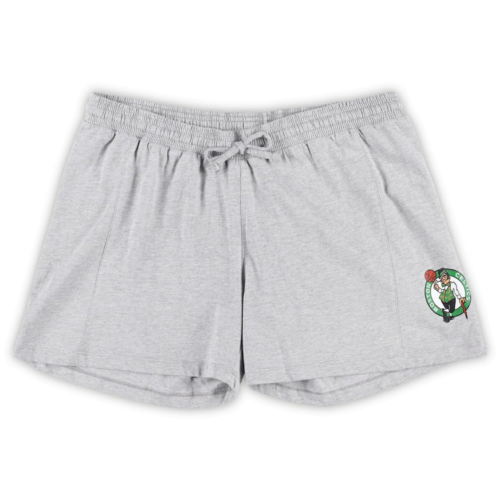 Boston Celtics Women's Plus Size T-Shirt & Shorts Combo Set Kelly Green/Heather Gray