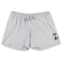 Boston Celtics Women's Plus Size T-Shirt & Shorts Combo Set Kelly Green/Heather Gray