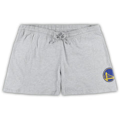 Golden State Warriors Women's Plus Size T-Shirt & Shorts Combo Set Royal/Heather Gray