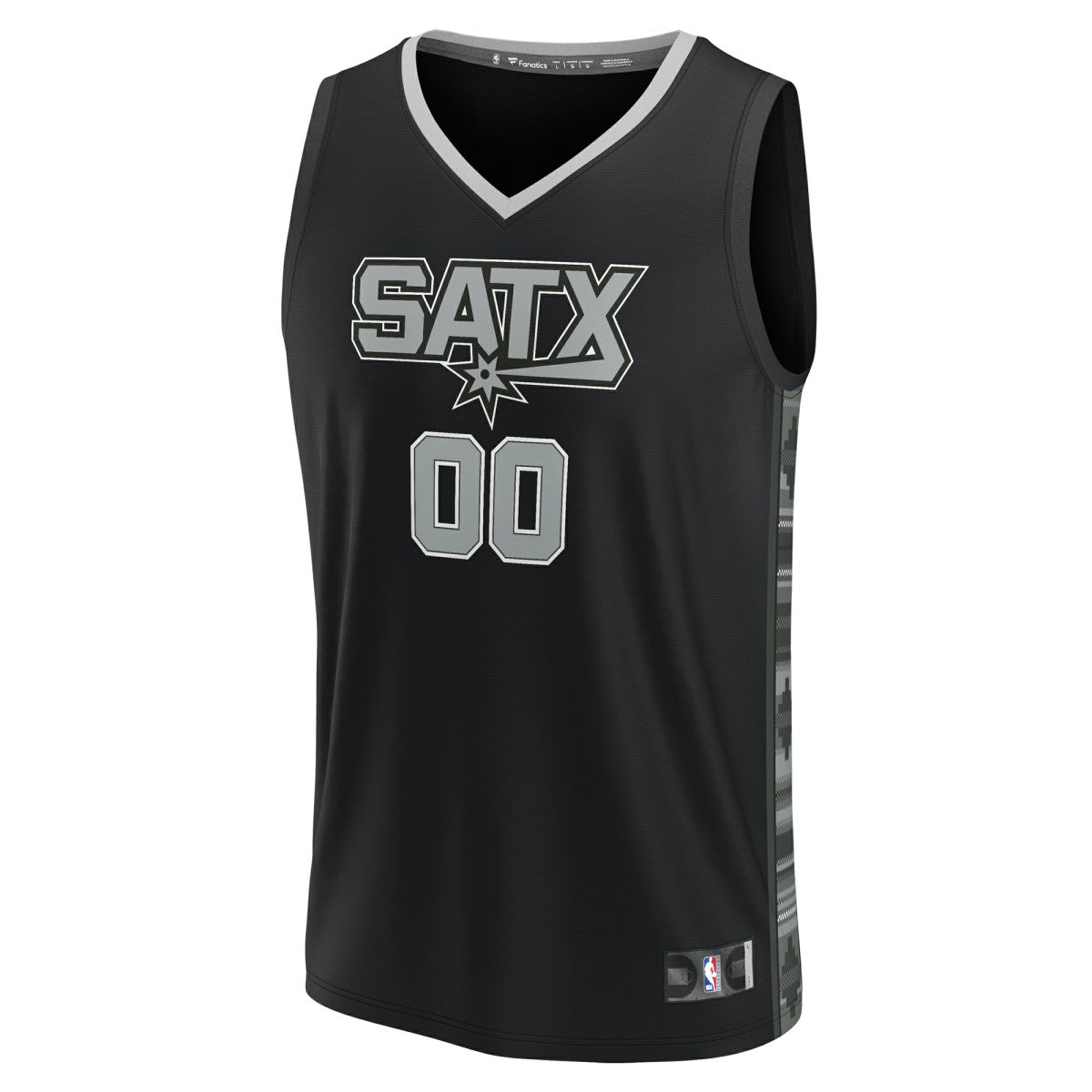 San Antonio Spurs Fast Break Custom Replica Jersey Black Statement Edition