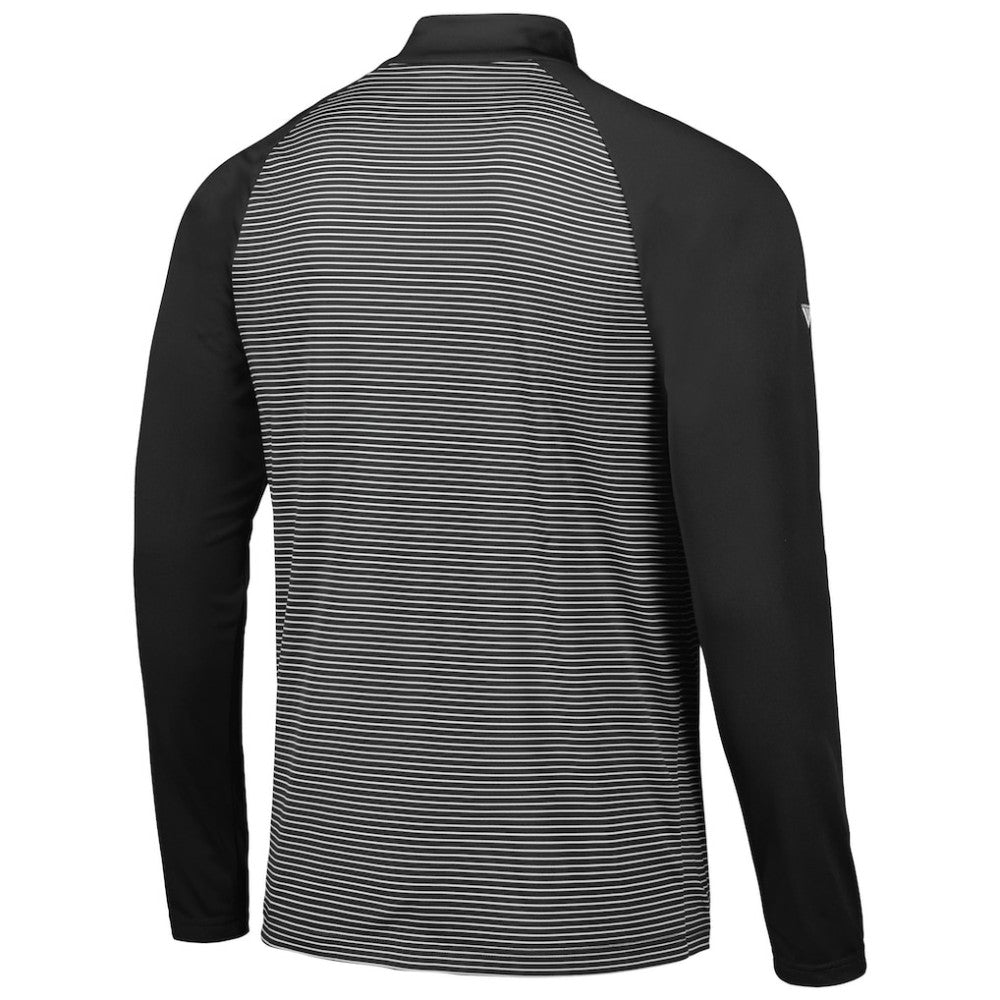 Chicago White Sox Levelwear Charter Striped Raglan Quarter-Zip Top - Black Tops