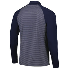 Seattle Mariners Levelwear Charter Striped Raglan Quarter-Zip Top - Navy Tops