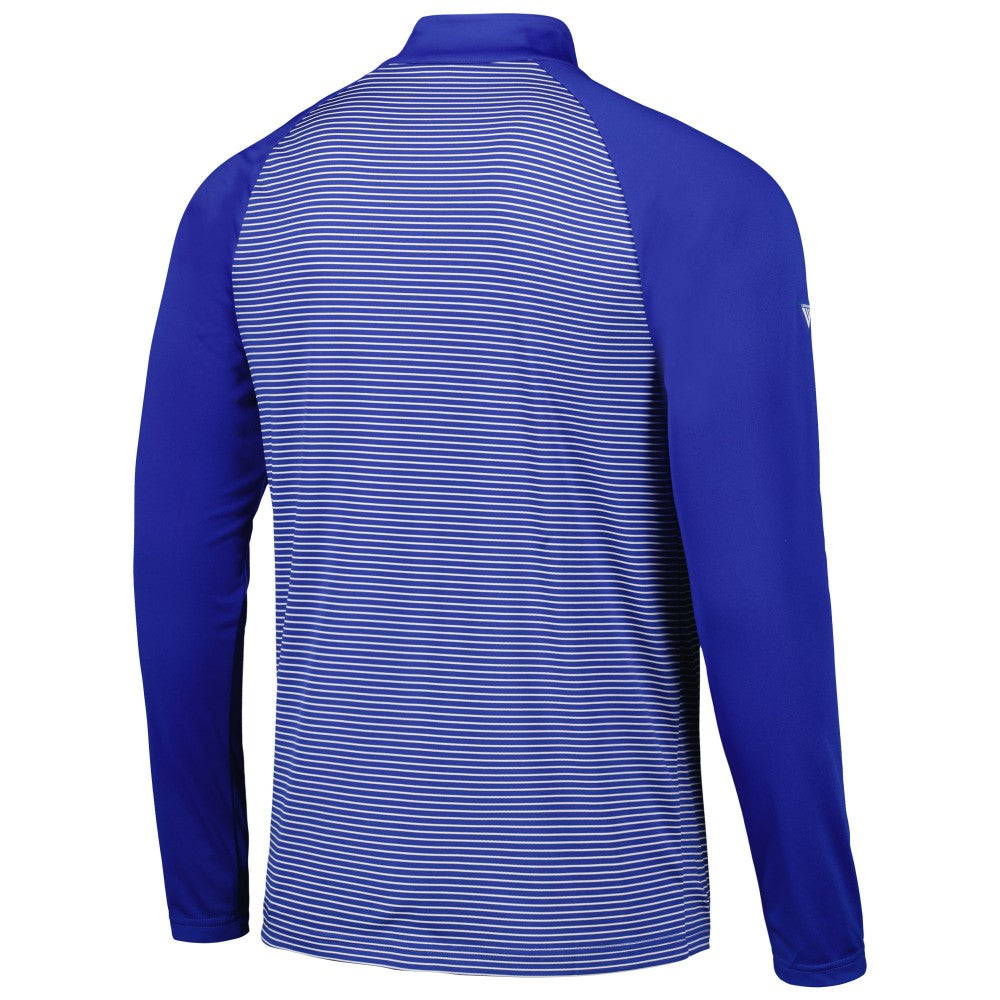 New York Mets Levelwear Charter Striped Raglan Quarter-Zip Top - Royal Tops