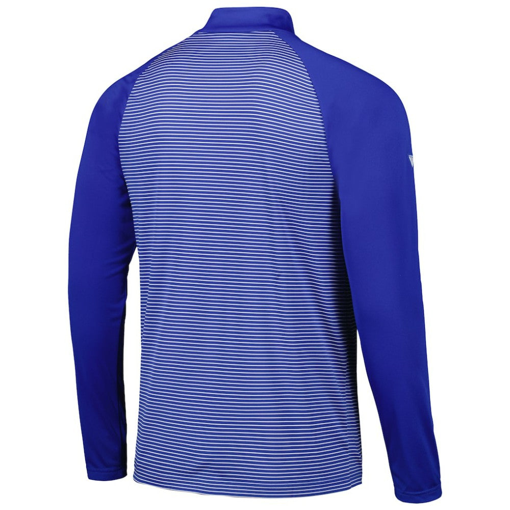 Milwaukee Brewers Levelwear Charter Striped Raglan Quarter-Zip Top - Royal Tops