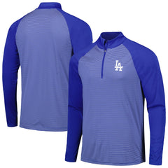 Los Angeles Dodgers Levelwear Charter Striped Raglan Quarter-Zip Top - Royal Tops