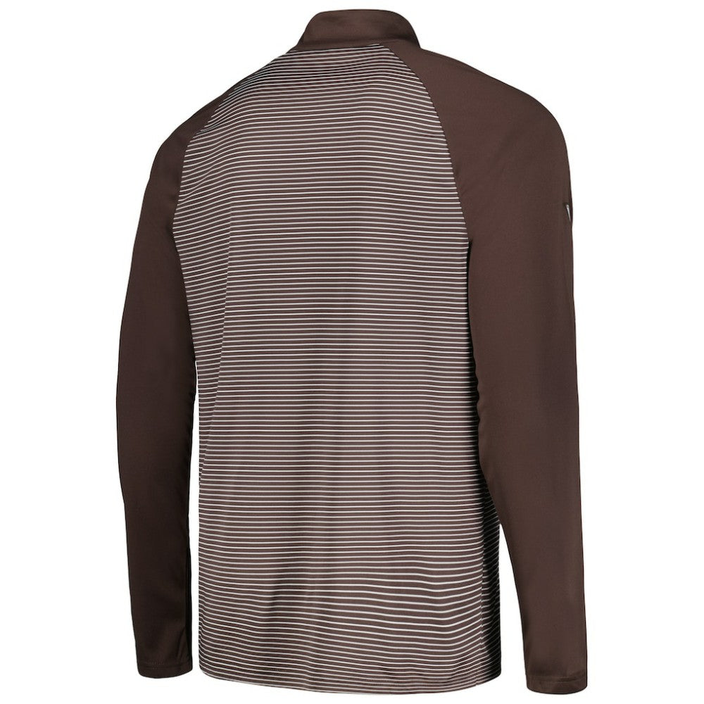 San Diego Padres Levelwear Charter Striped Raglan Quarter-Zip Top - Brown Tops