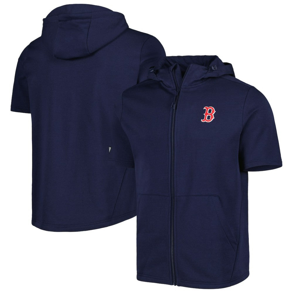 Boston Red Sox Levelwear Recruit Full-Zip Short Sleeve Hoodie - Navy Hoodies