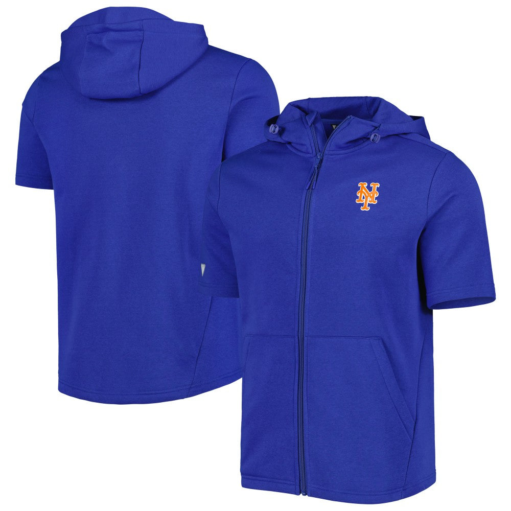 New York Mets Levelwear Recruit Full-Zip Short Sleeve Hoodie - Royal Hoodies