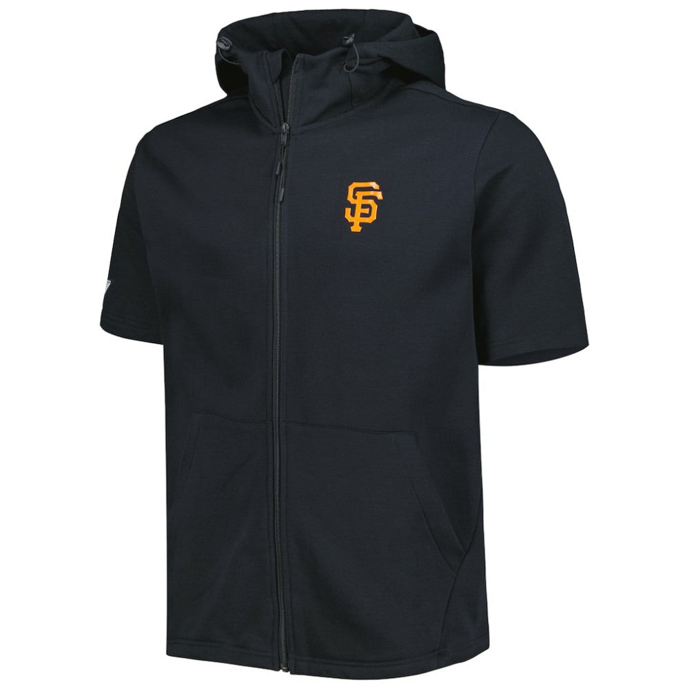 San Francisco Giants Levelwear Recruit Full-Zip Short Sleeve Hoodie - Black Hoodies