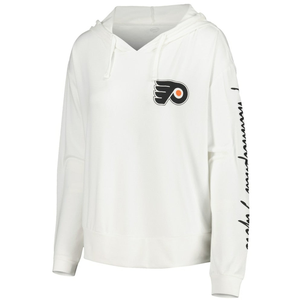 NHL Philadelphia Flyers Concepts Sport Women's Accord Hacci Long Sleeve Hoodie Top - White