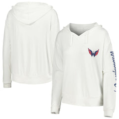NHL Washington Capitals Concepts Sport Women's Accord Hacci Long Sleeve Hoodie Top - White