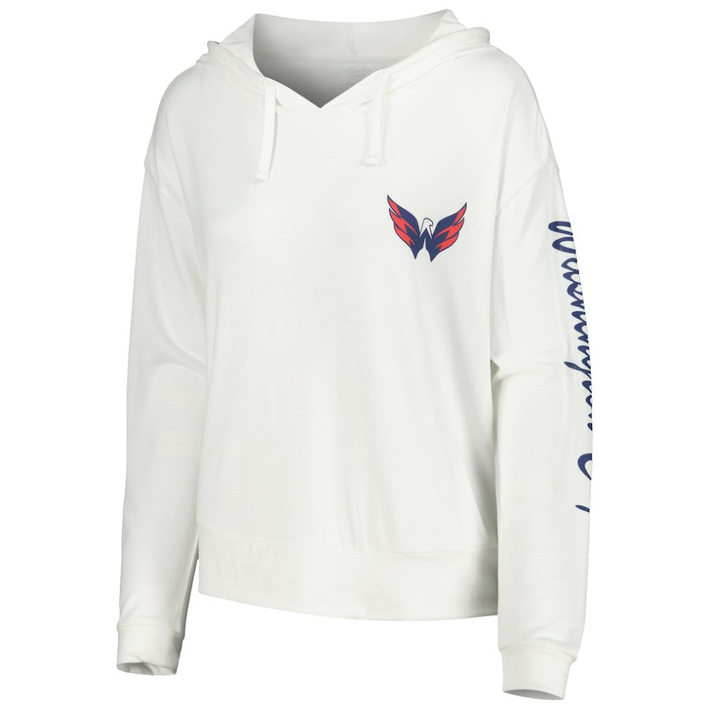 NHL Washington Capitals Concepts Sport Women's Accord Hacci Long Sleeve Hoodie Top - White