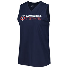 Minnesota Twins Levelwear Women's Paisley Chase V-Neck Tank Top - Navy Tanks