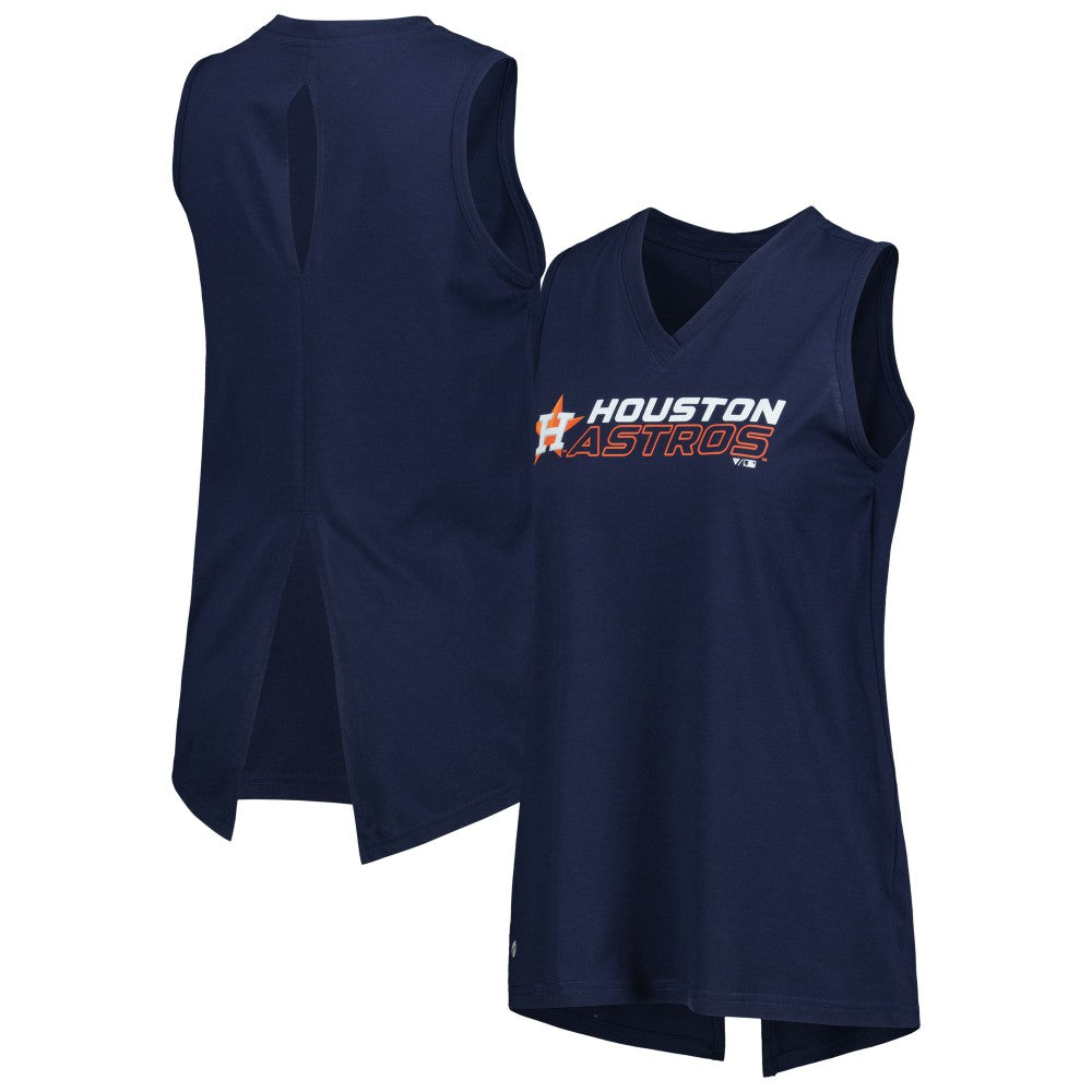 Houston Astros Levelwear Women's Paisley Chase V-Neck Tank Top - Navy Tanks