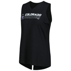 Colorado Rockies Levelwear Women's Paisley Chase V-Neck Tank Top - Black Tanks