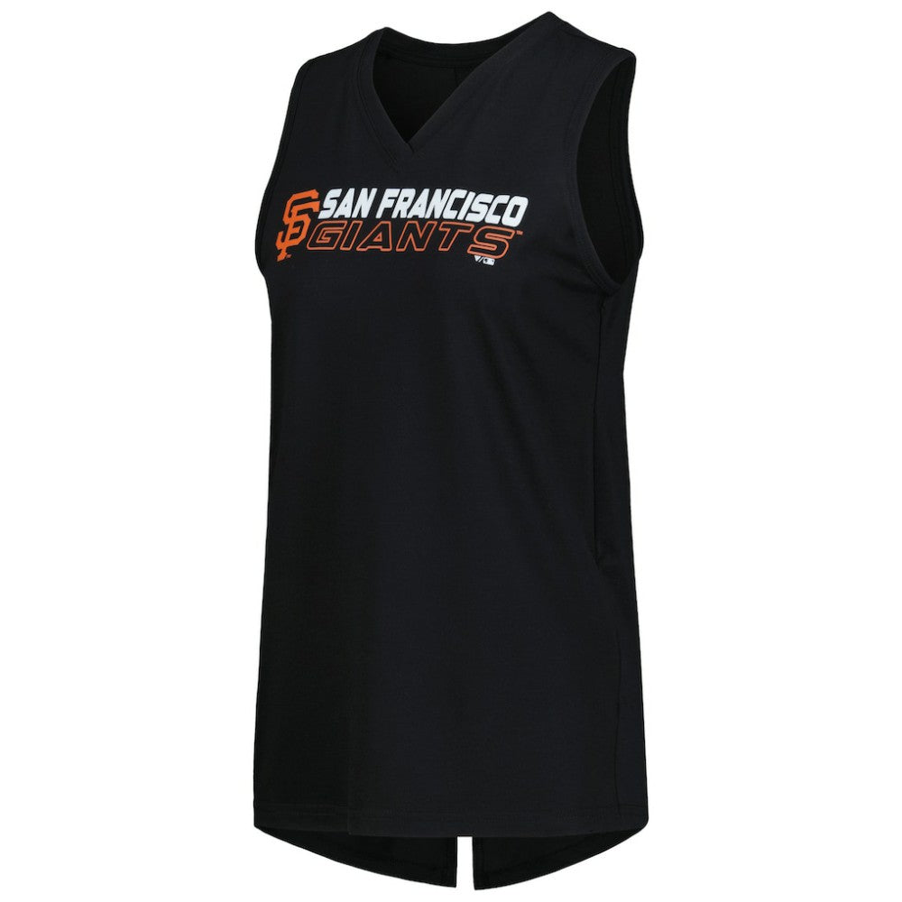 San Francisco Giants Levelwear Women's Paisley Chase V-Neck Tank Top - Black Tanks