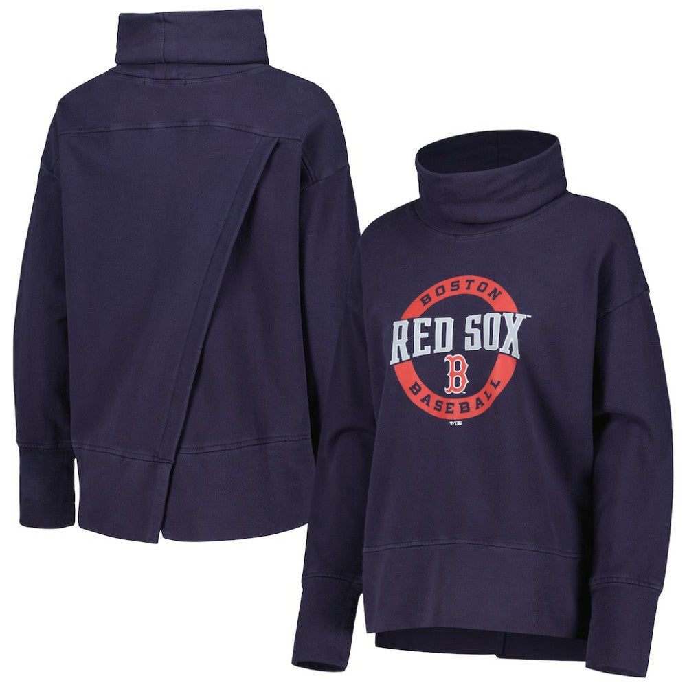 Boston Red Sox Levelwear Women's Sunset Farm Team Pullover Sweatshirt - Navy Pullover