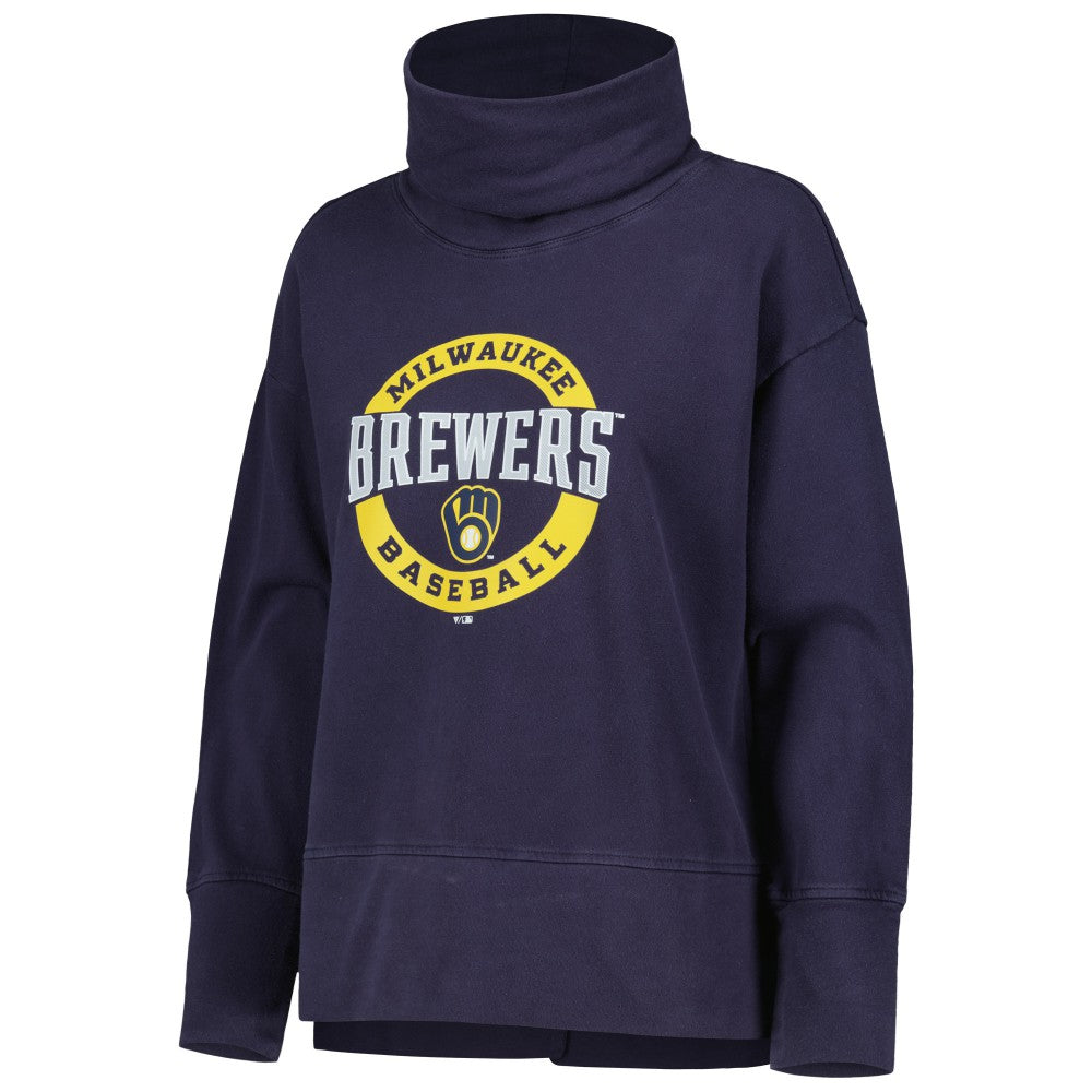 Milwaukee Brewers Levelwear Women's Sunset Farm Team Pullover Sweatshirt - Navy Pullover