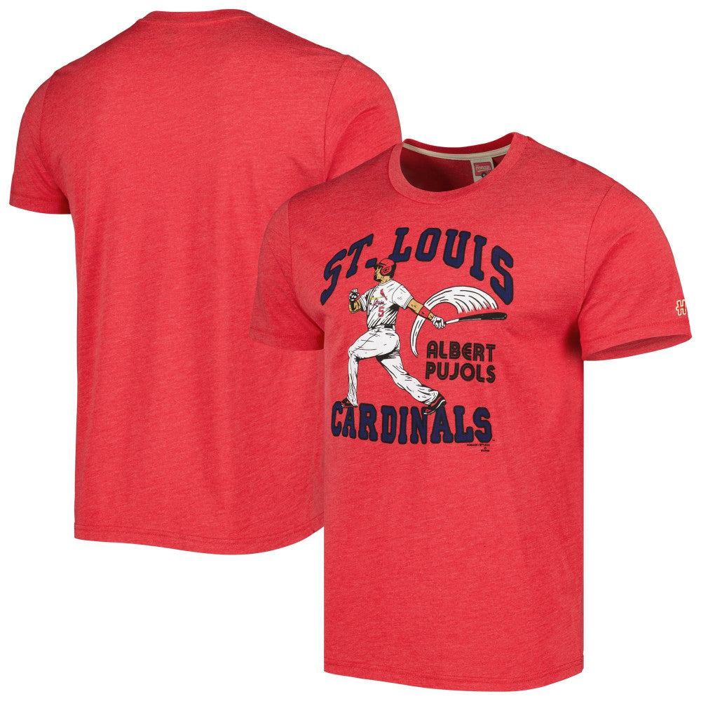 Albert Pujols St. Louis Cardinals Homage Illustration Tri-Blend T-Shirt - Red T-shirts