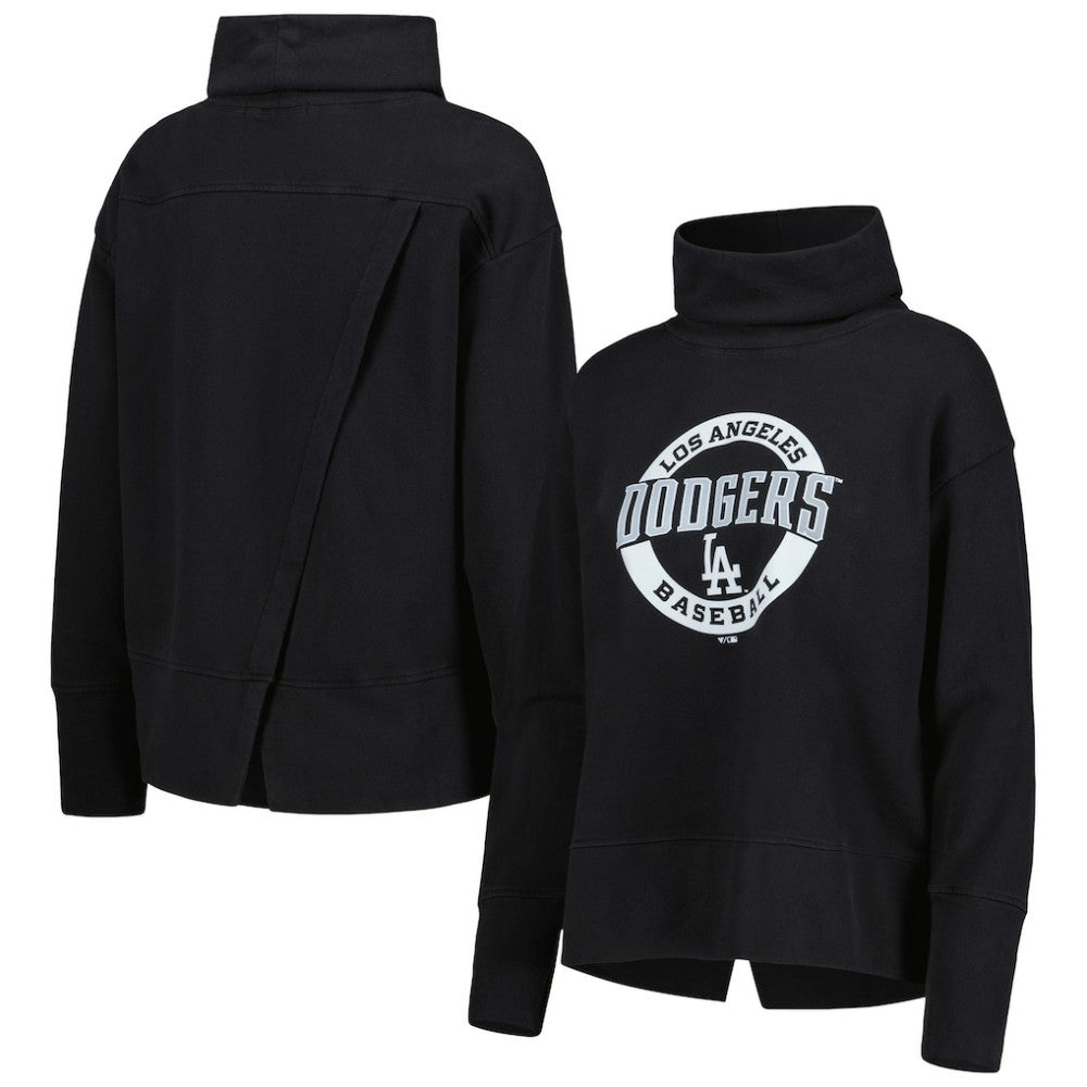 Los Angeles Dodgers Levelwear Women's Sunset Farm Team Pullover Sweatshirt - Black Pullover