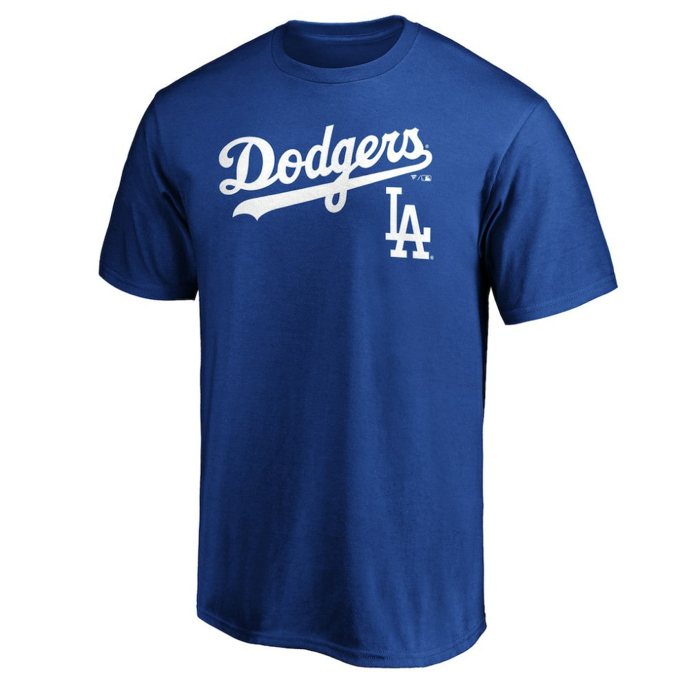 Los Angeles Dodgers Team Lock Up Wordmark T-Shirt - Royal T-shirts