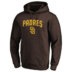 San Diego Padres Team Lock Up Logo Pullover Hoodie - Brown Hoodies