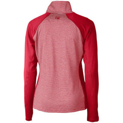 Minnesota Twins Cutter & Buck Women's DryTec Forge Tonal Stripe Stretch Half-Zip Top - Red Tops