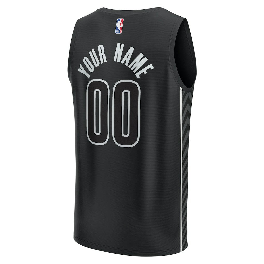 Brooklyn Nets Youth Fast Break Replica Custom Jersey Statement Edition Black