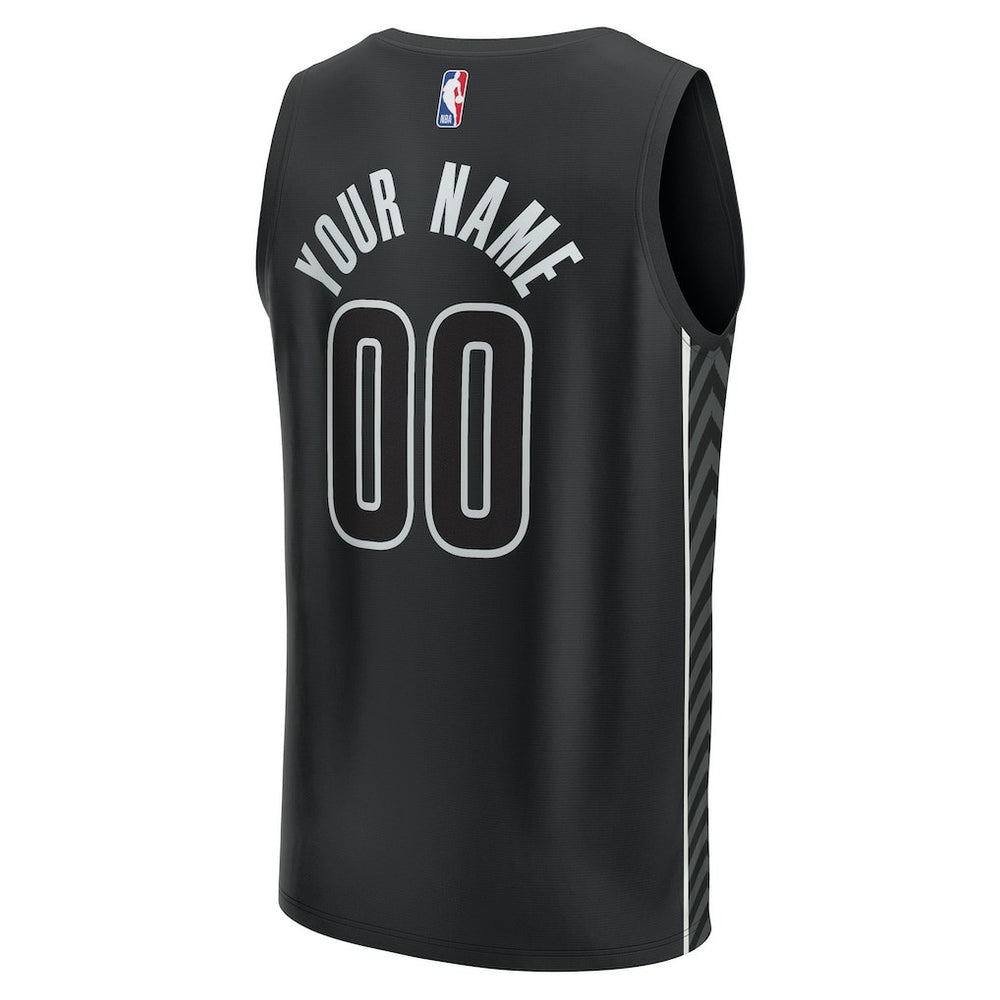 Brooklyn Nets Youth Fast Break Replica Custom Jersey Statement Edition Black