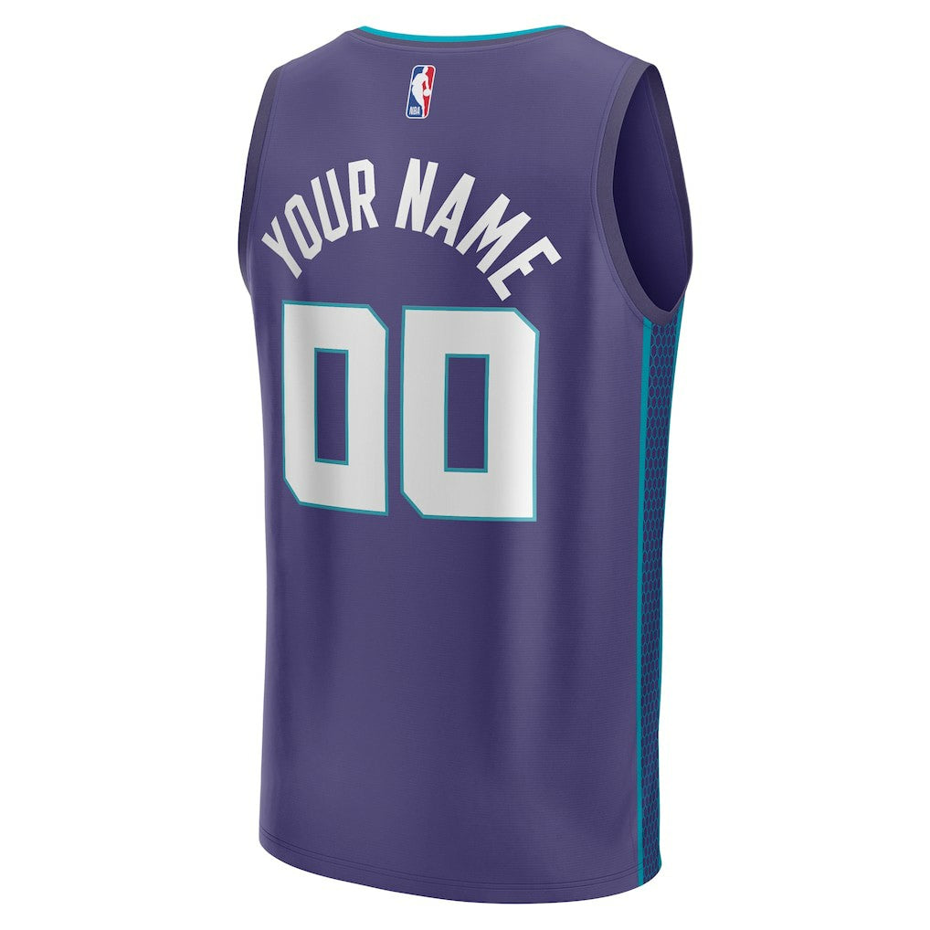 Charlotte Hornets Youth Fast Break Replica Custom Jersey Statement Edition Purple
