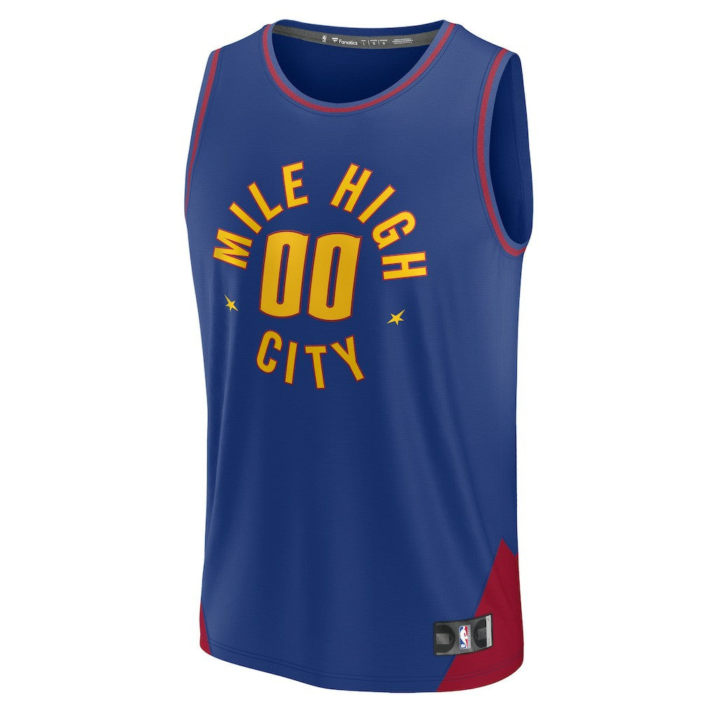 Denver Nuggets Youth Fast Break Replica Custom Jersey Statement Editi- Blue