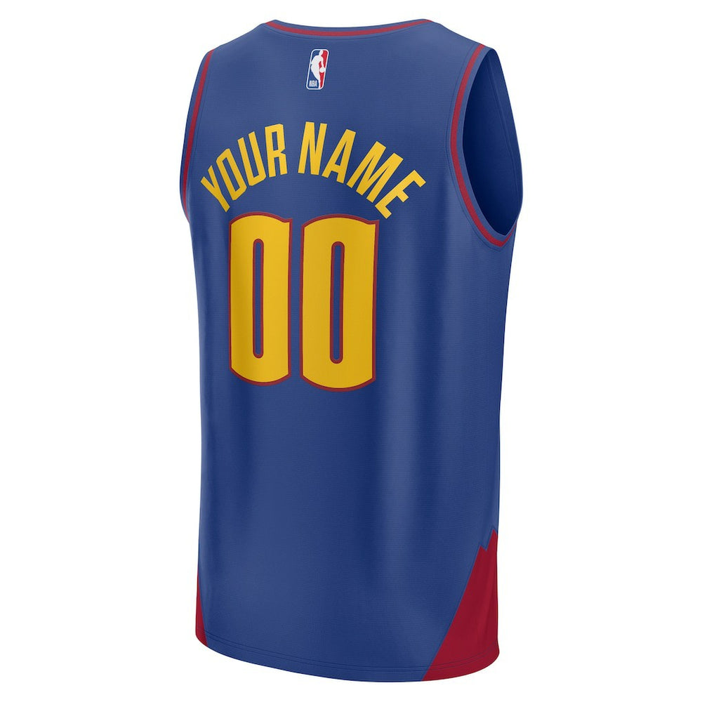 Denver Nuggets Youth Fast Break Replica Custom Jersey Statement Editi- Blue