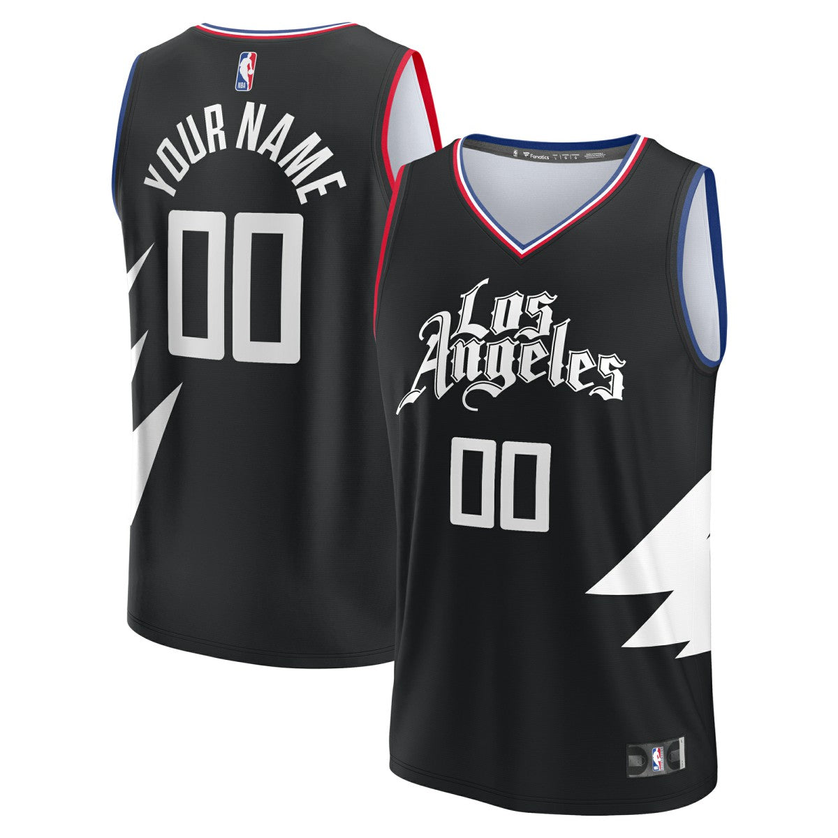 LA Clippers Youth Fast Break Replica Custom Jersey Statement Edition Black