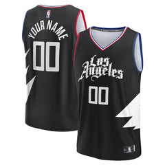 LA Clippers Youth Fast Break Replica Custom Jersey Statement Edition Black