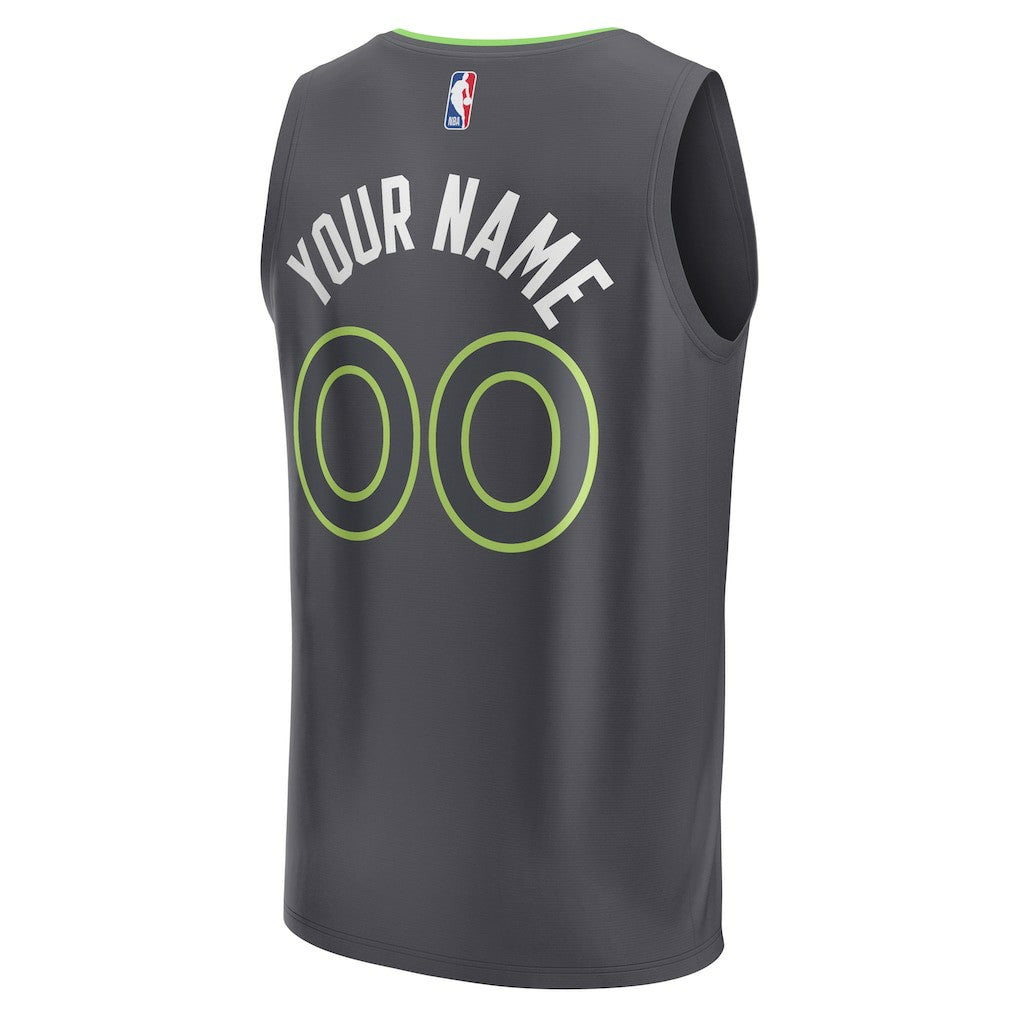 Minnesota Timberwolves Youth Custom Fast Break Jersey Statement Edition Black