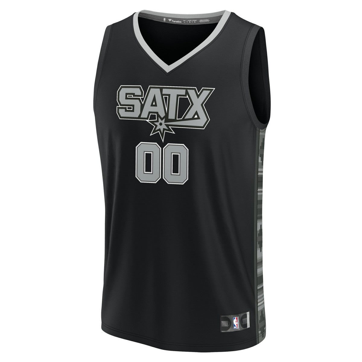 San Antonio Spurs Youth Fast Break Replica Custom Jersey Statement Edition Black
