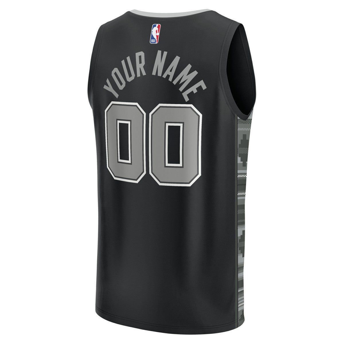 San Antonio Spurs Youth Fast Break Replica Custom Jersey Statement Edition Black