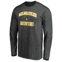 Milwaukee Brewers Heart & Soul Team Long Sleeve T-Shirt - Charcoal T-shirts