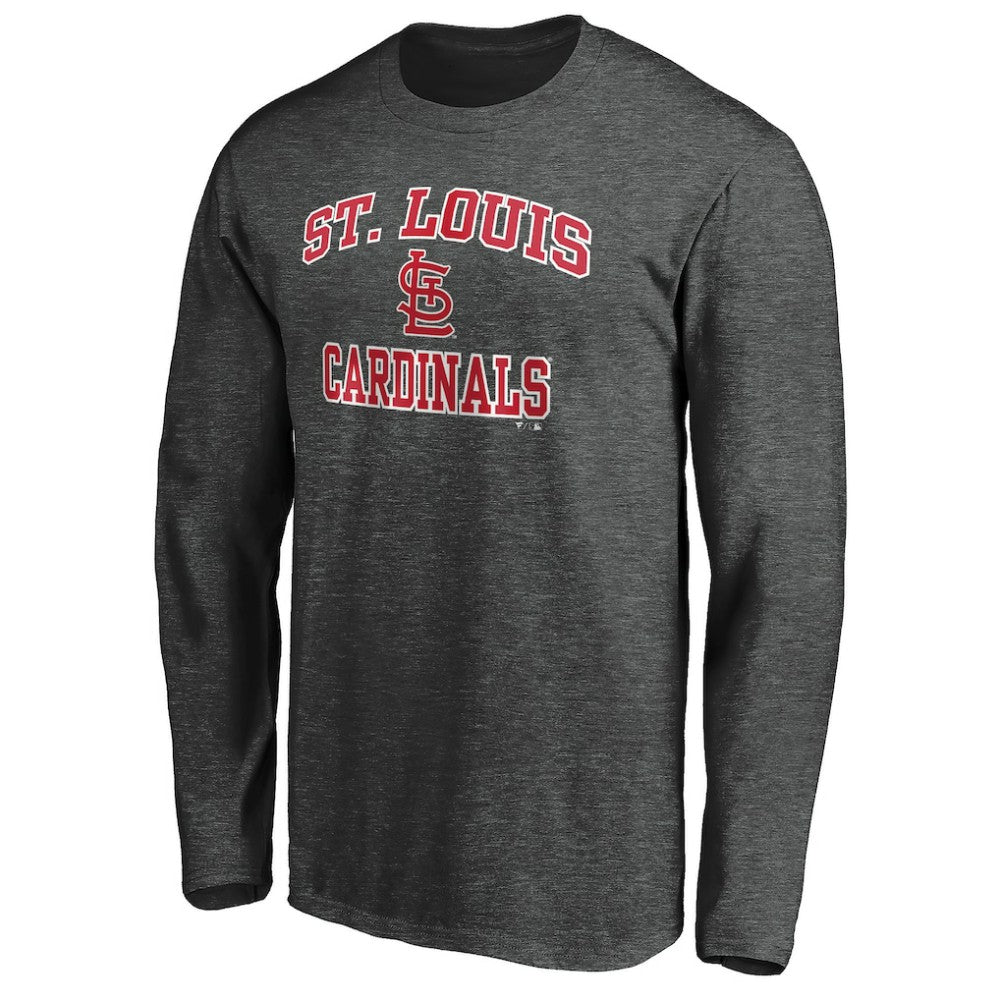 St. Louis Cardinals Heart & Soul Team Long Sleeve T-Shirt - Charcoal T-shirts
